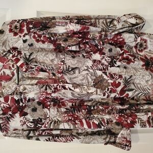 Cocomo Floral Blouse - Red, Brown, Black